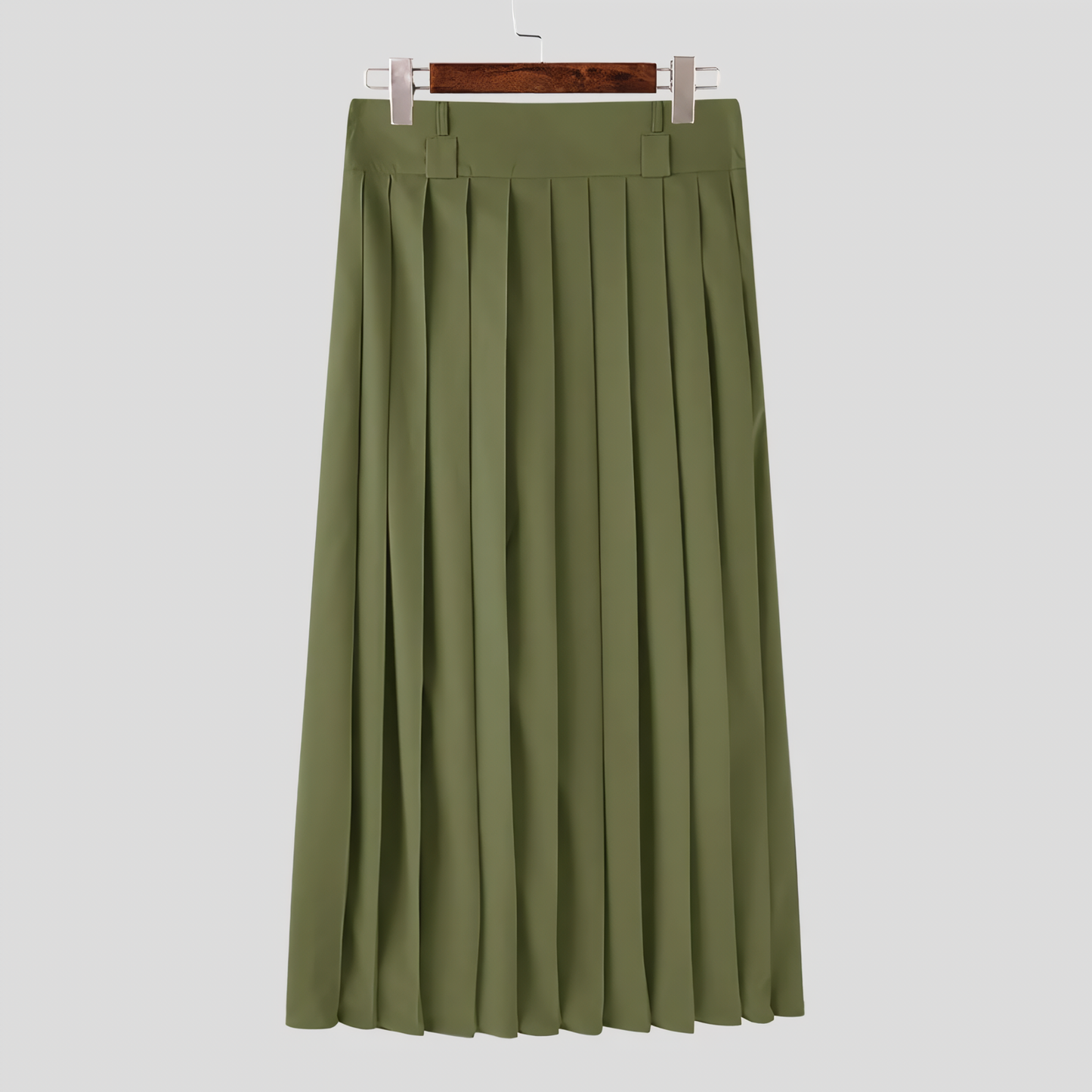 Aleysari Shop I Men's Casual Pleated Zipper Skirts: Streetwear Style in Solid Colors, S-5XL