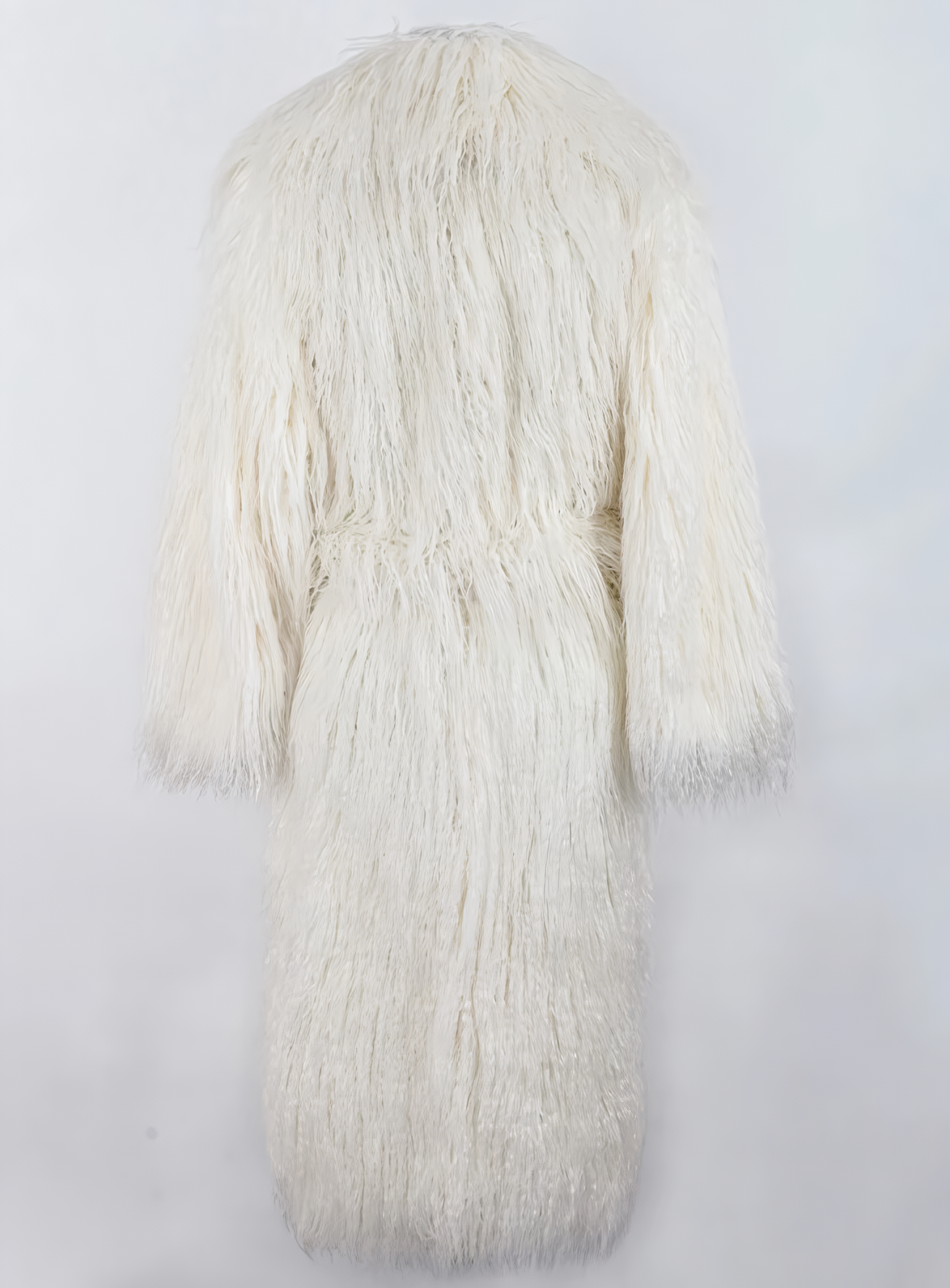 Alesyari Shop I 2023 Stylish Long Faux Mongolia Lamb Fur Coat for Warmth in White and Black