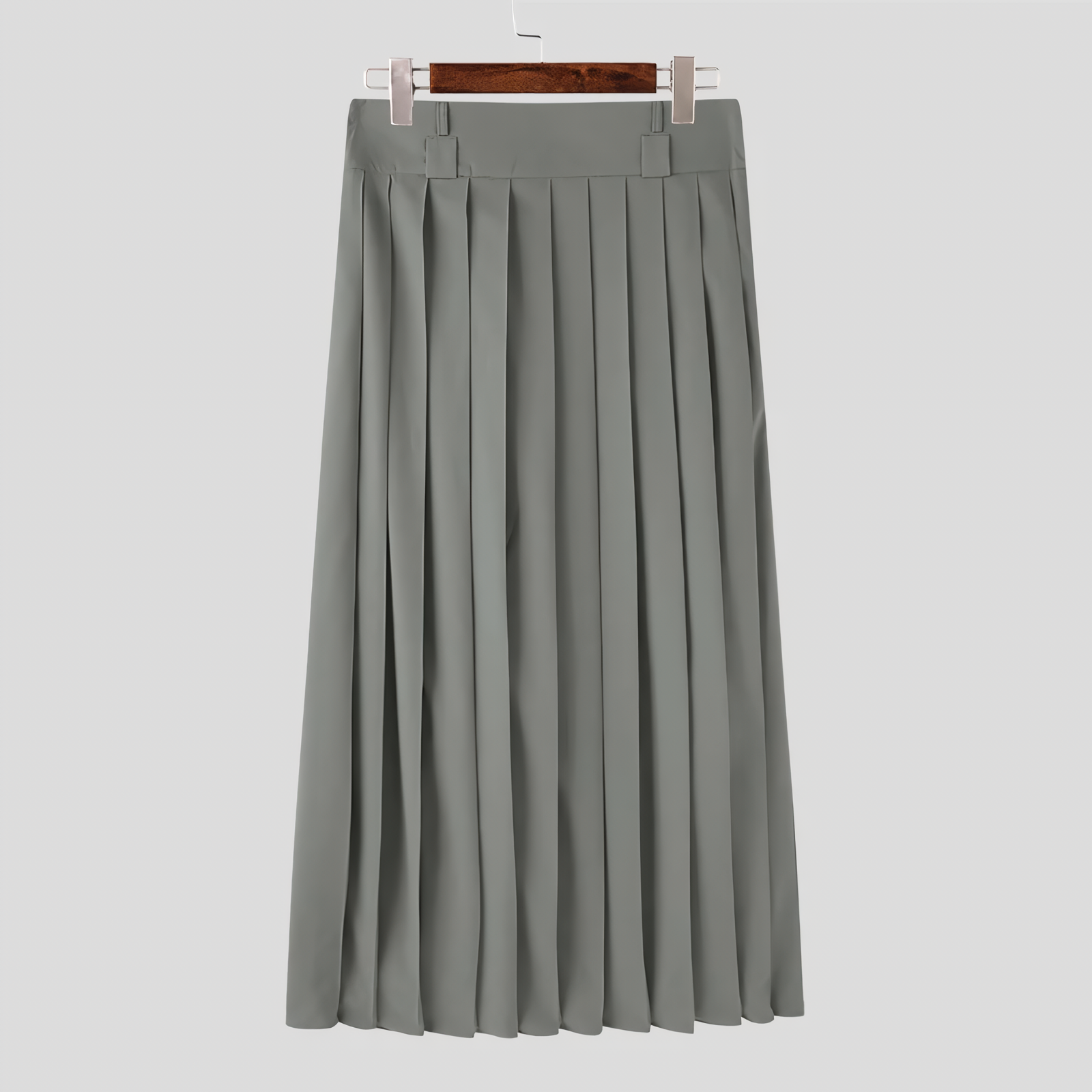 Aleysari Shop I Men's Casual Pleated Zipper Skirts: Streetwear Style in Solid Colors, S-5XL