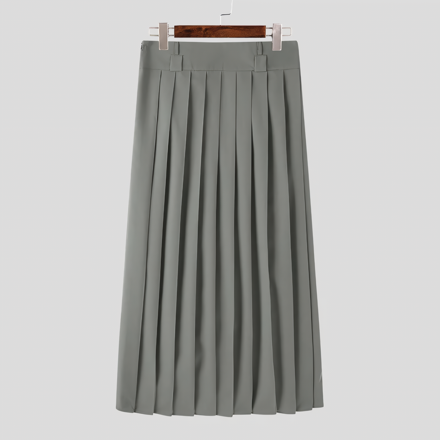 Aleysari Shop I Men's Casual Pleated Zipper Skirts: Streetwear Style in Solid Colors, S-5XL