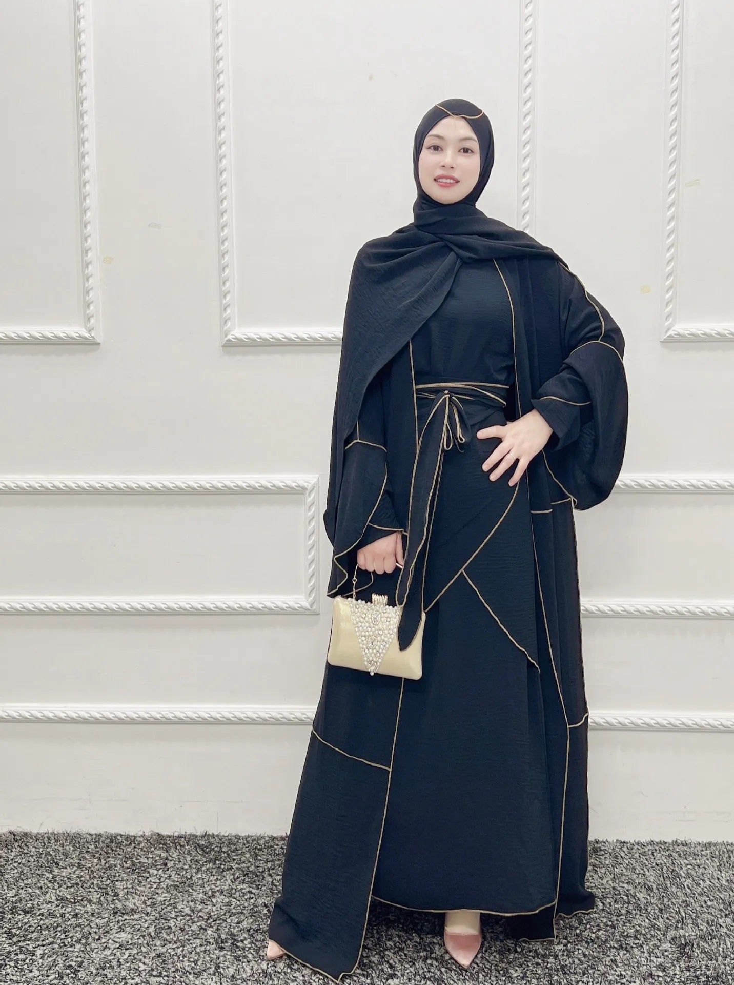 Alesyari Shop I Elegant 3-Piece Abaya Sets for Women with Hijab – A Blend of Modesty and Style from Dubai