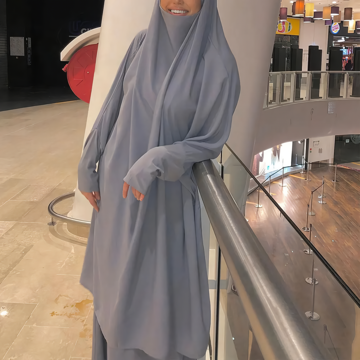 Casual Muslim women's clothing in Dubai for Eid, featuring Jilbab, Abaya, and Ramadan attire