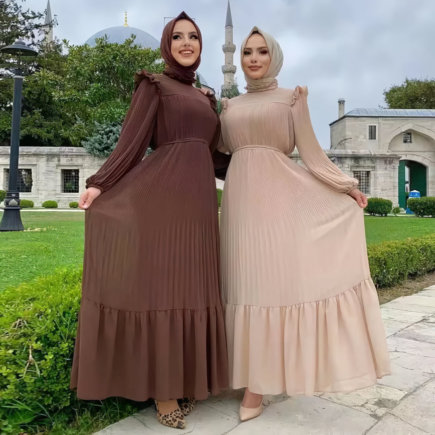 Alesyari Shop I New Simple Muslim Women's Dress - Turkish Pullover Fashion