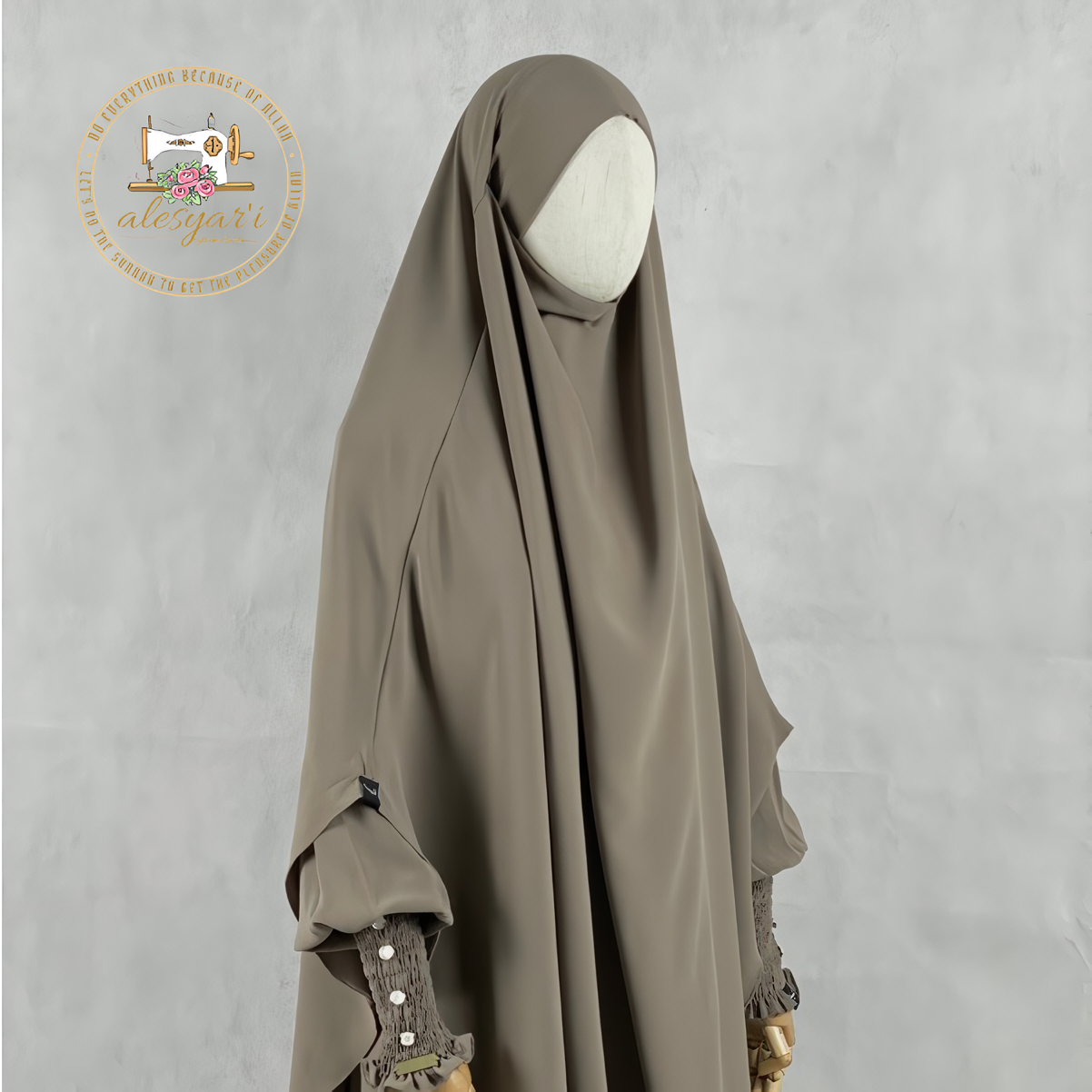 Alesyari Shop I Jet Black Mina Mazen Abaya Set Premium Comfort for Haji and Umrah