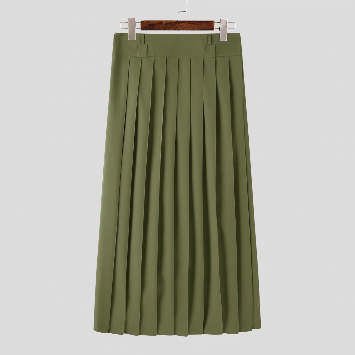 Aleysari Shop I Men's Casual Pleated Zipper Skirts: Streetwear Style in Solid Colors, S-5XL