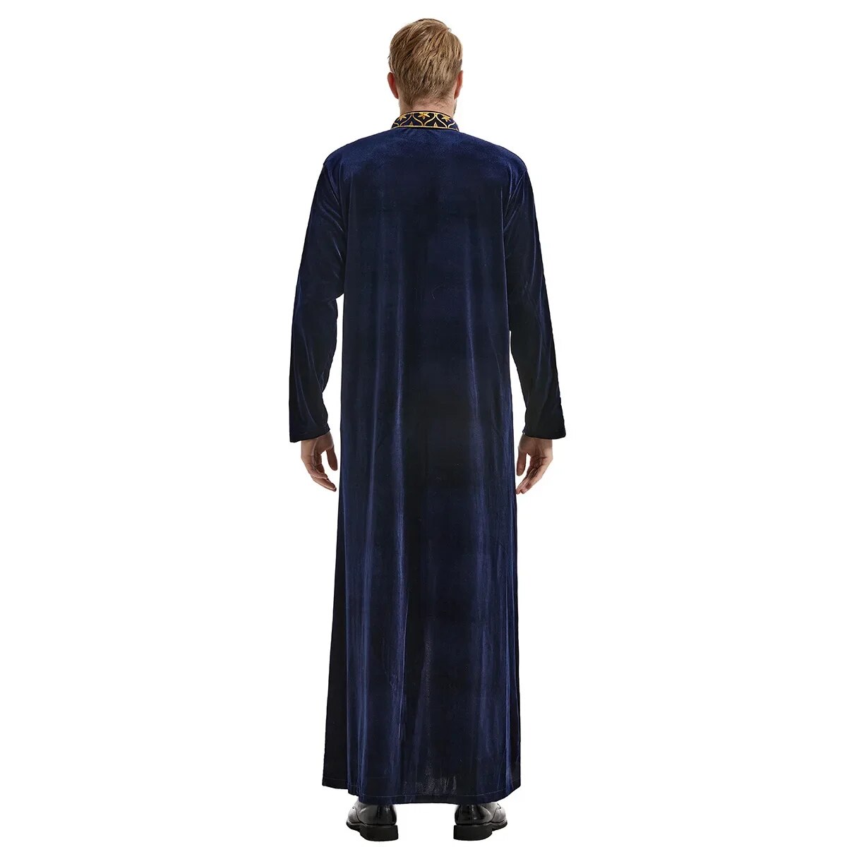 Men's Muslim Caftan: Stand Collar, Long Sleeves, Ankle-Length Thobe