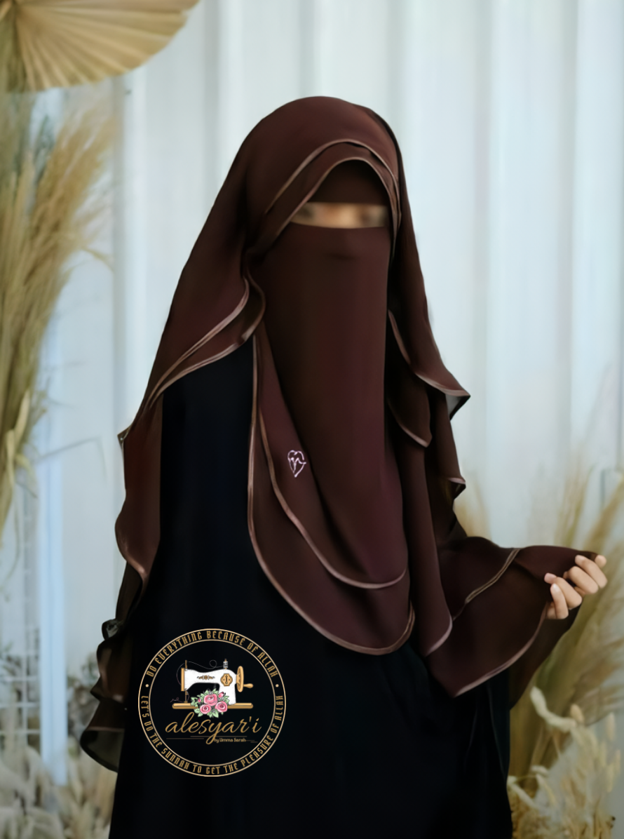 2 pcs Niqab Sahara 2 Layer Chiffon Silk / Aritachi Chiffon No.1 / Sakura Chiffon Exclusive Edition