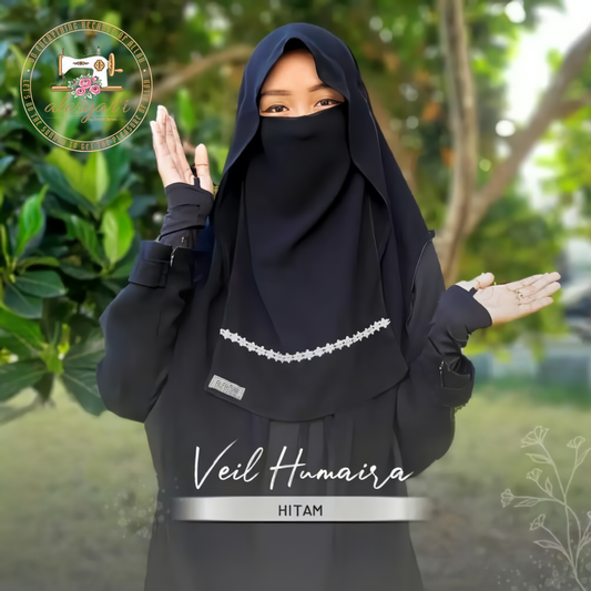 Alesyari Shop I 2 pcs Niqab Veil Humairo - Decorated with Floral Lace on The Veil / Elegant & Graceful Niqab Women / Buy 3 pcs or More Free Gift