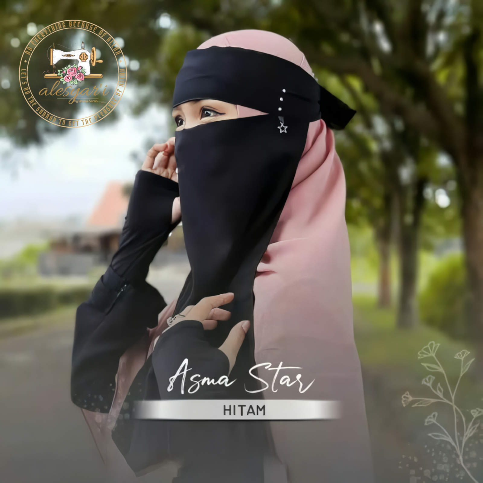 Alesyari Shop I 10 pcs Niqab Veil Charm / Simple & Beautiful Niqab for Women / 5 pcs Free 1 pcs Tasbih Digital /Chat Me for the Charms Selection / Wholesale