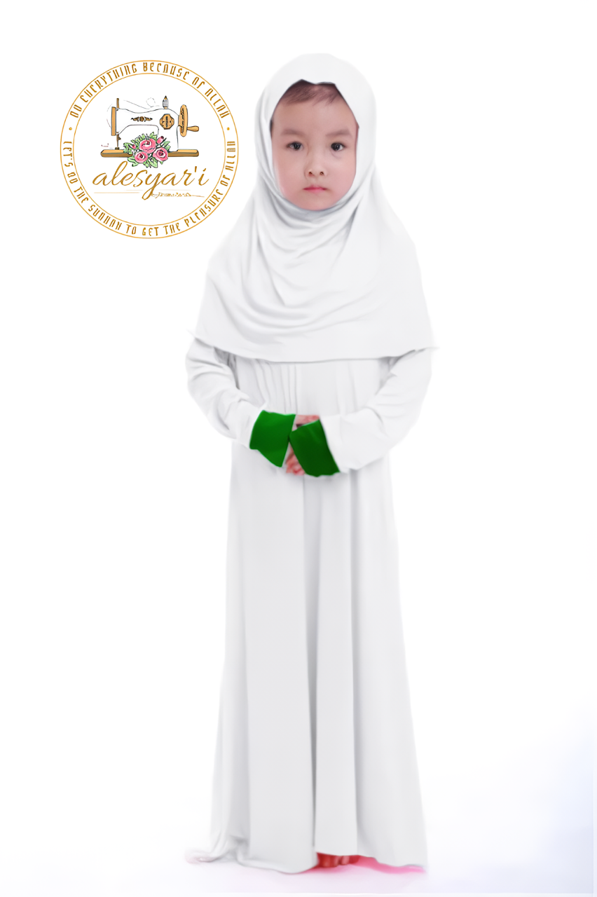 Alesyari Shop I Children's Ramadan Ensemble with Prayer Dress, Hijab, Abaya, and Robe for Girls, Perfect for Eid Party and Special Occasions