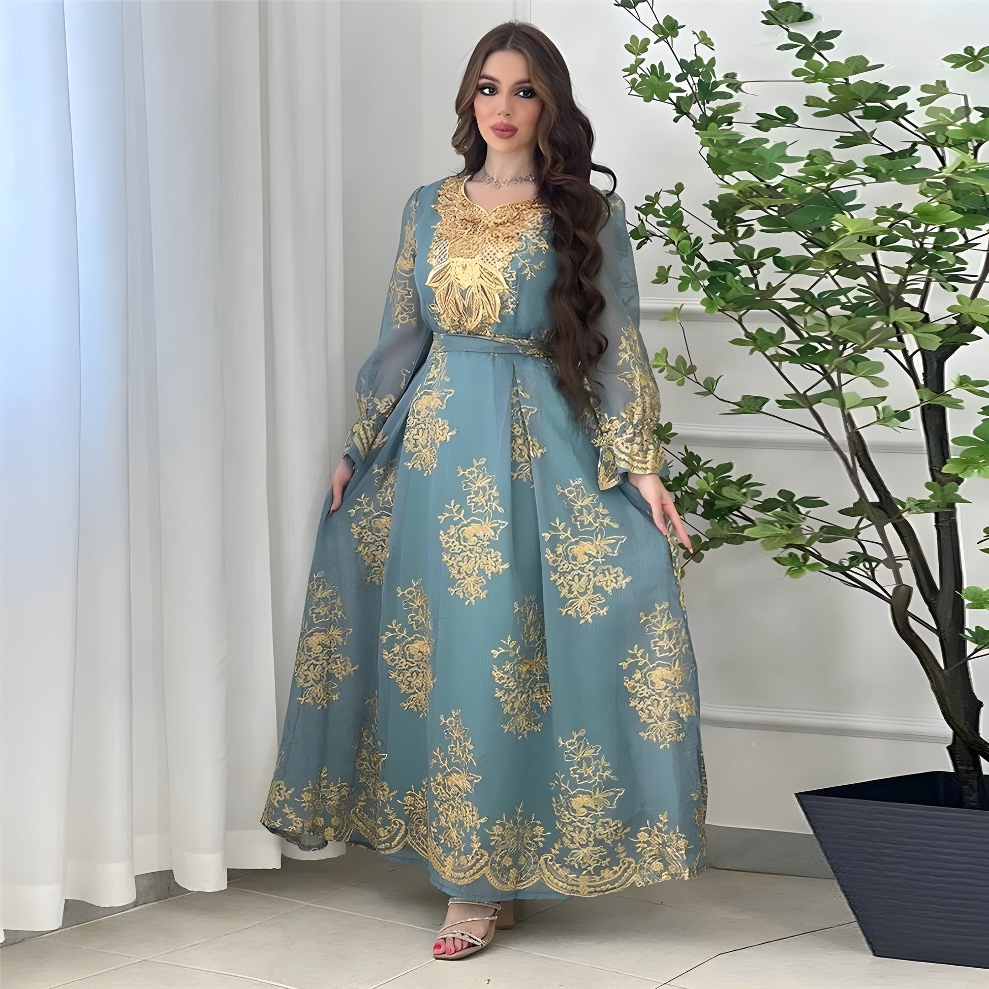 Alesyari Shop I Luxury Abaya Diamonds Muslim Elegant Women Dresses Caftan Moroccan Dubai Kaftan Gown Evening Party Eid Mubarak Jalabiya Vestidos