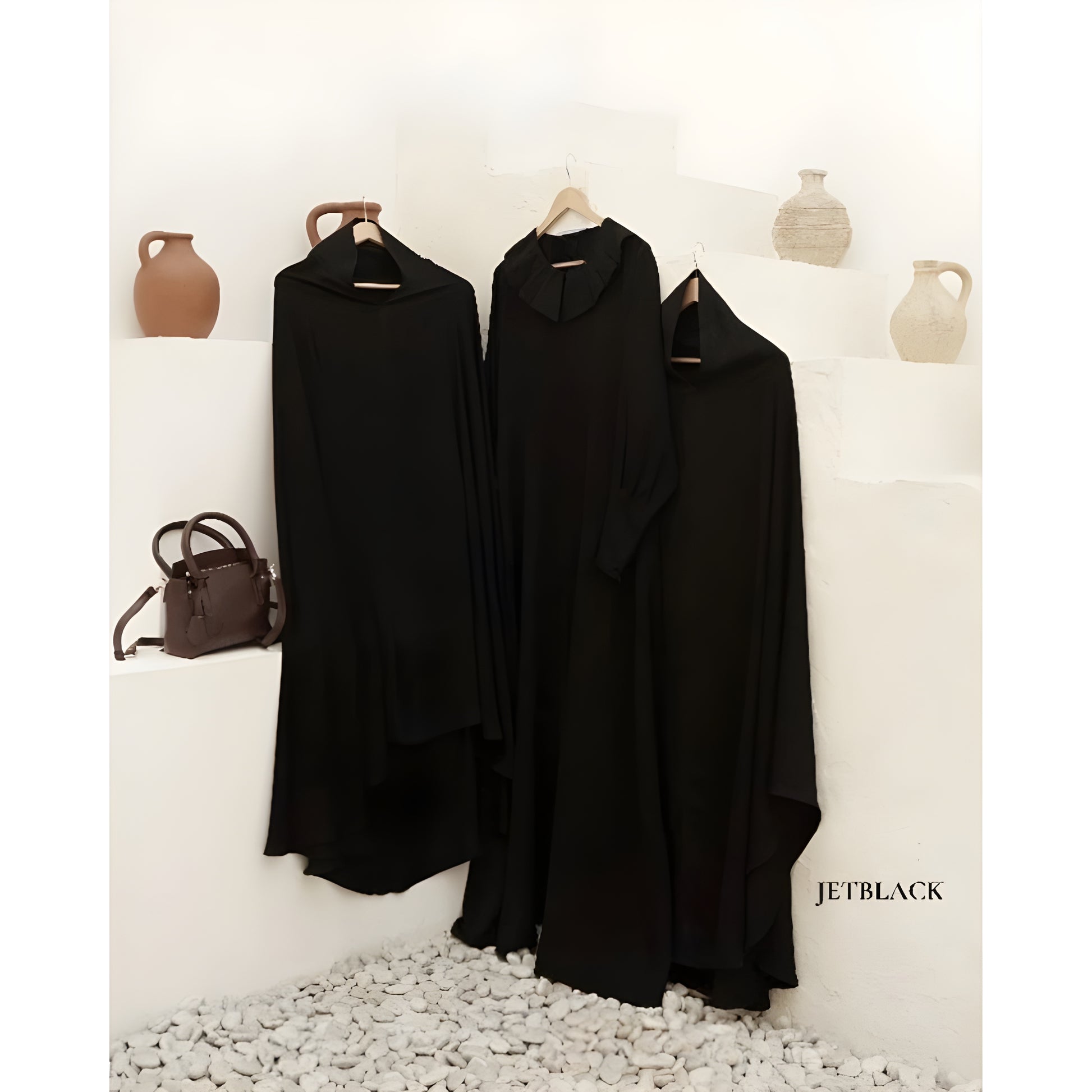 Abaya Qasidan Series in Jetblack color.