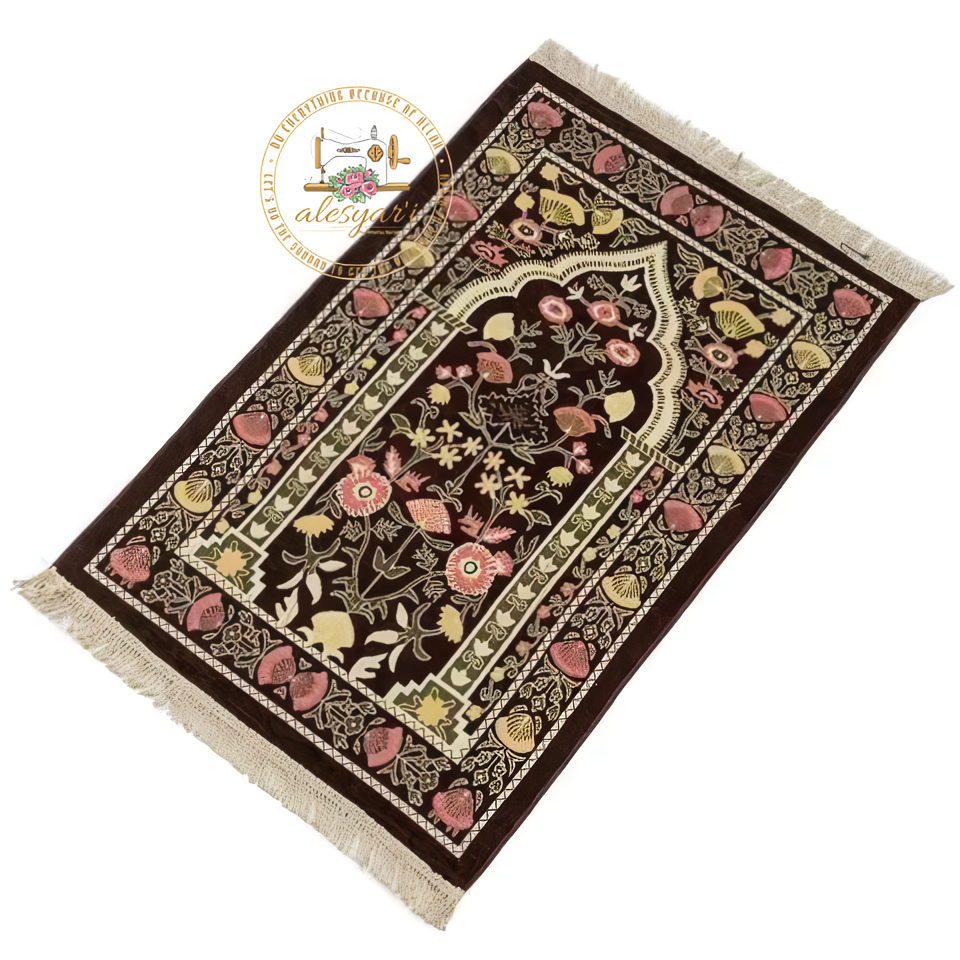 Alesyari Shop I Experience Sacred Comfort: Portable Islamic Prayer Mat for Muslim Worship and Home Decor