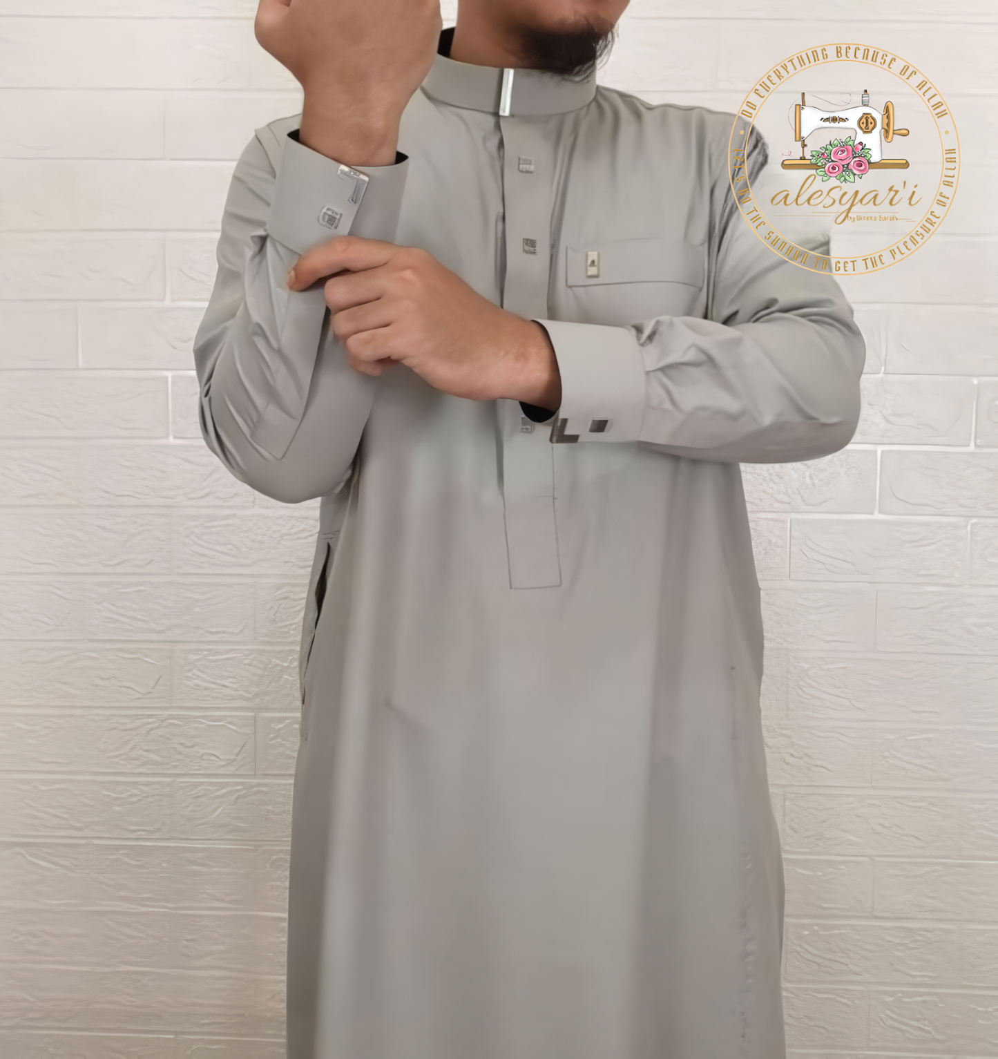 Alesyari Shop I Latest Imam Ahmad Style Robe with Long Sleeves and Cuffs Added Elegance