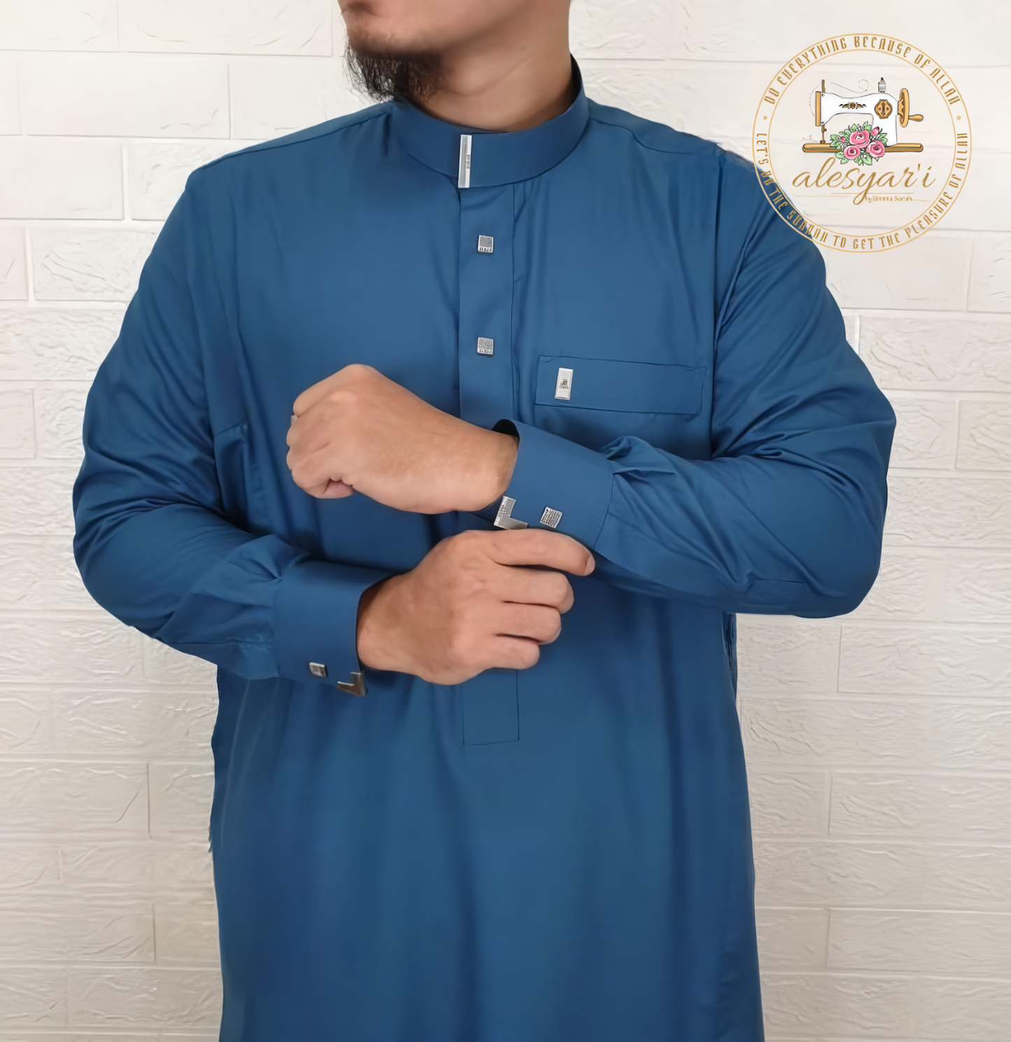 Alesyari Shop I Latest Imam Ahmad Style Robe with Long Sleeves and Cuffs Added Elegance