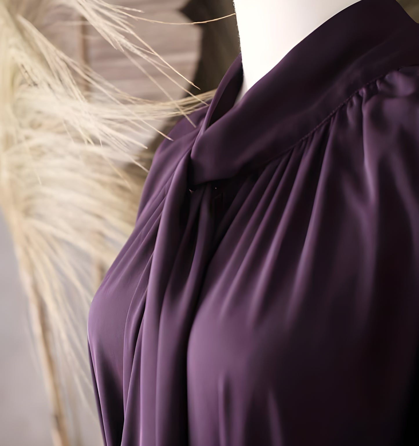 Chest detail on Abaya Noura Series in Burgundy color.