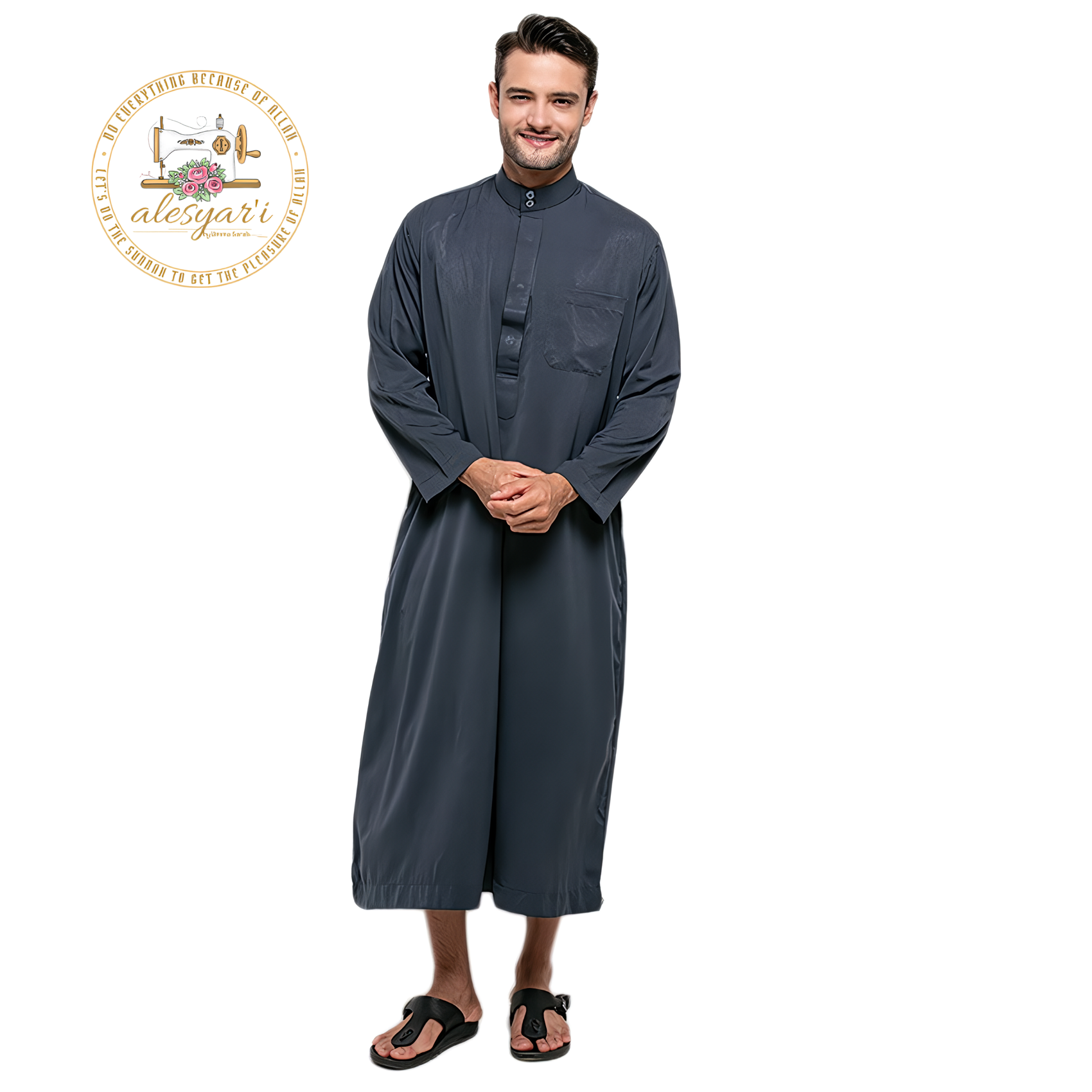 Alesyari Shop I Royal Elegance 2024 Long-sleeve Muslim Mens Jubba Collection