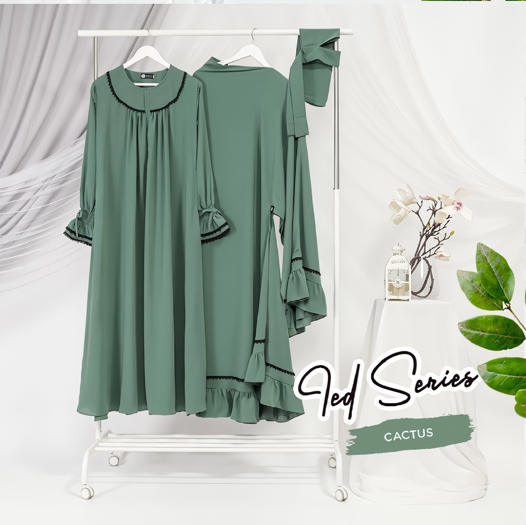 Alesyari Shop I Cactus Abayas, Elegant Eid Collection Modesty-Transforming Khimars, and Handsplit Niqab Veils Eid al Fitr Series