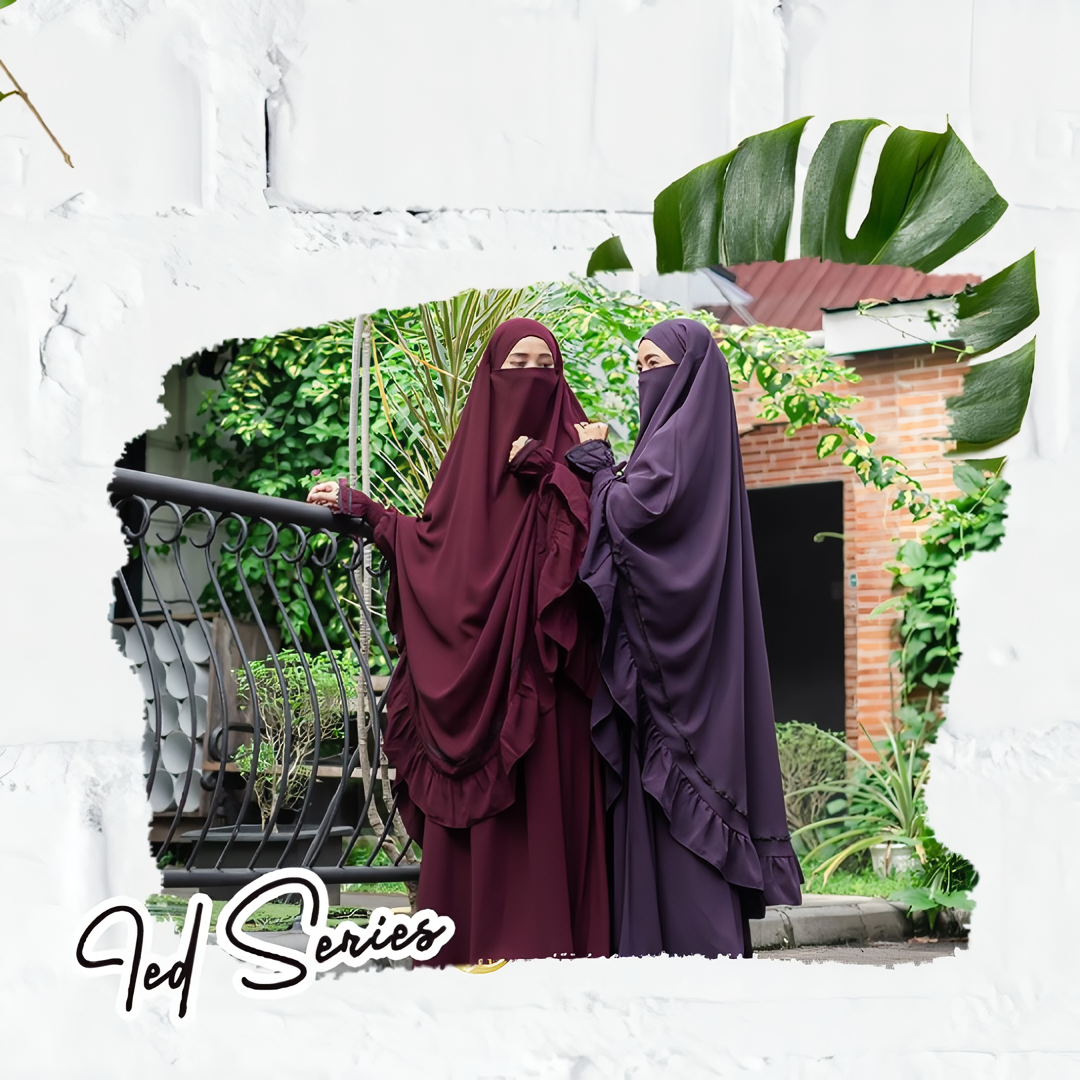 Alesyari Shop I Maroon - Velvet Abayas, Elegant Eid Collection Modesty-Transforming Khimars, and Handsplit Niqab Veils Eid al Fitr Series