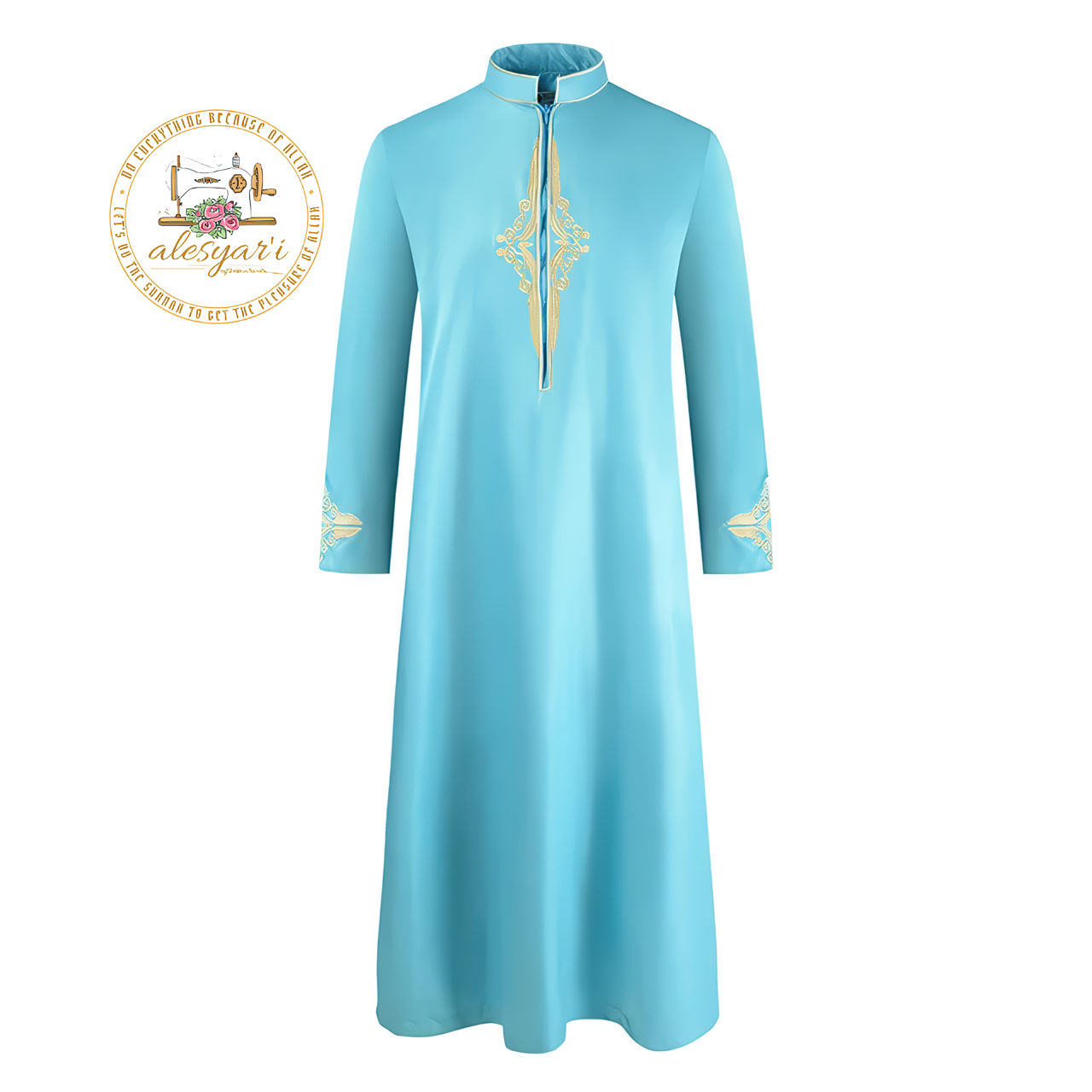 Alesyari Shop I Men's Loose-Fit Islamic Robes with Length Sleeves Elevate Your Wardrobe with Stylish Kaftans and Thobes