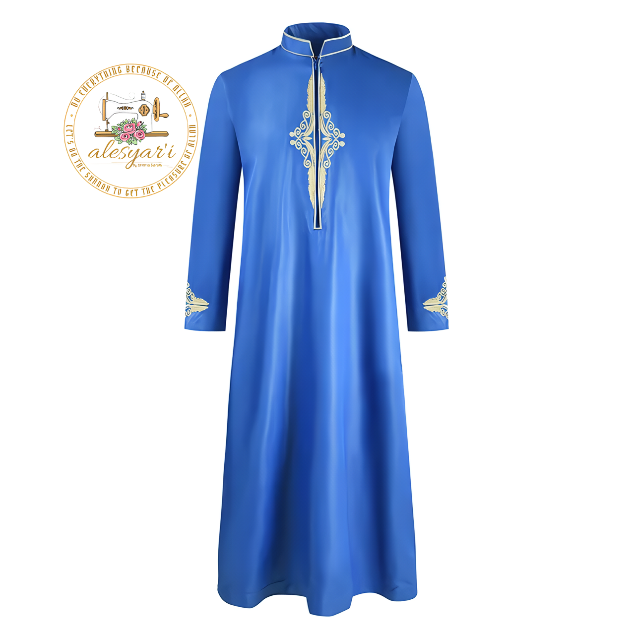 Alesyari Shop I Men's Loose-Fit Islamic Robes with Length Sleeves Elevate Your Wardrobe with Stylish Kaftans and Thobes