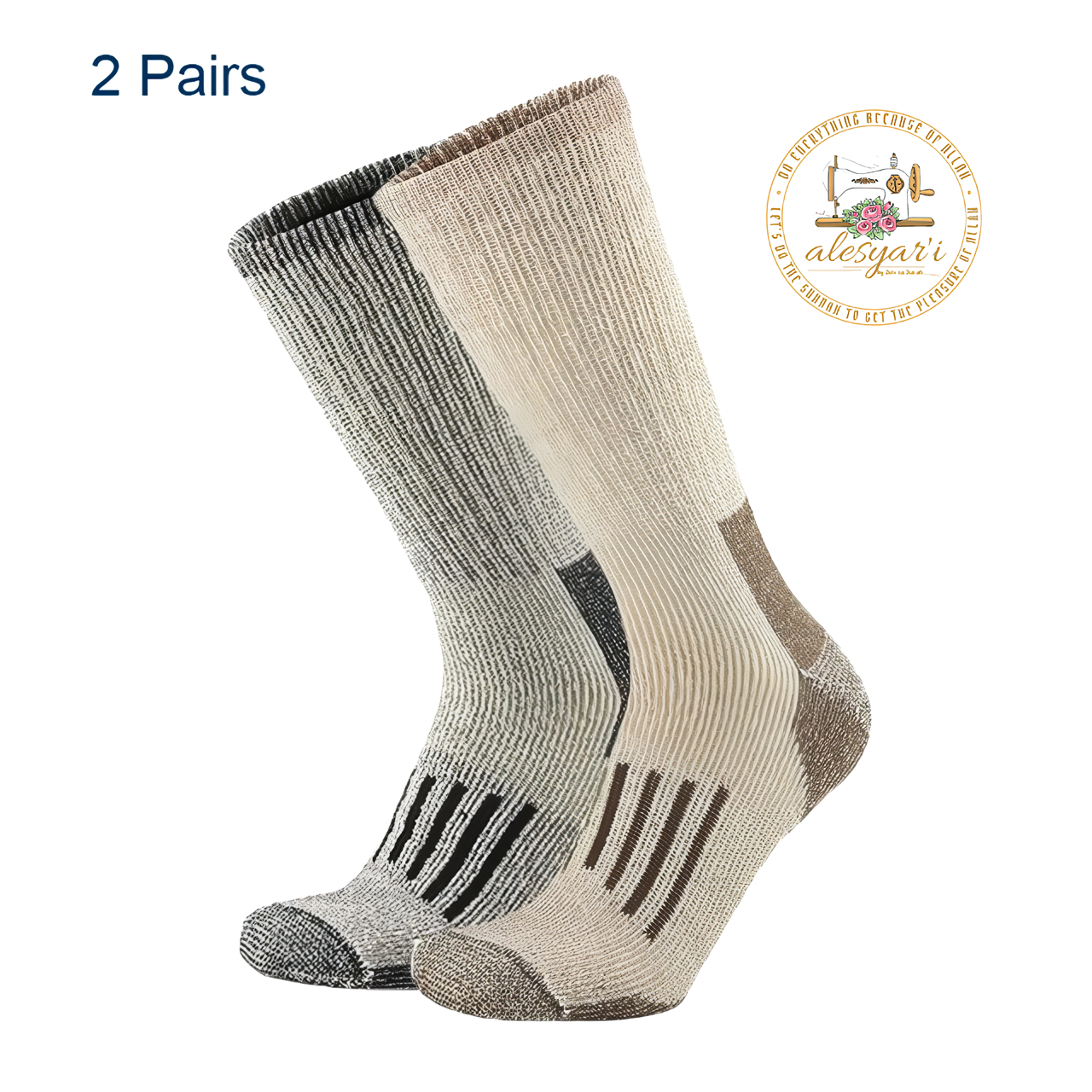 Alesyari Shop IPremium Merino Wool Hiking Socks: Cozy Warmth, Thick Cushioning, and Moisture-Wicking Performance for Men and Women in Euro Sizes