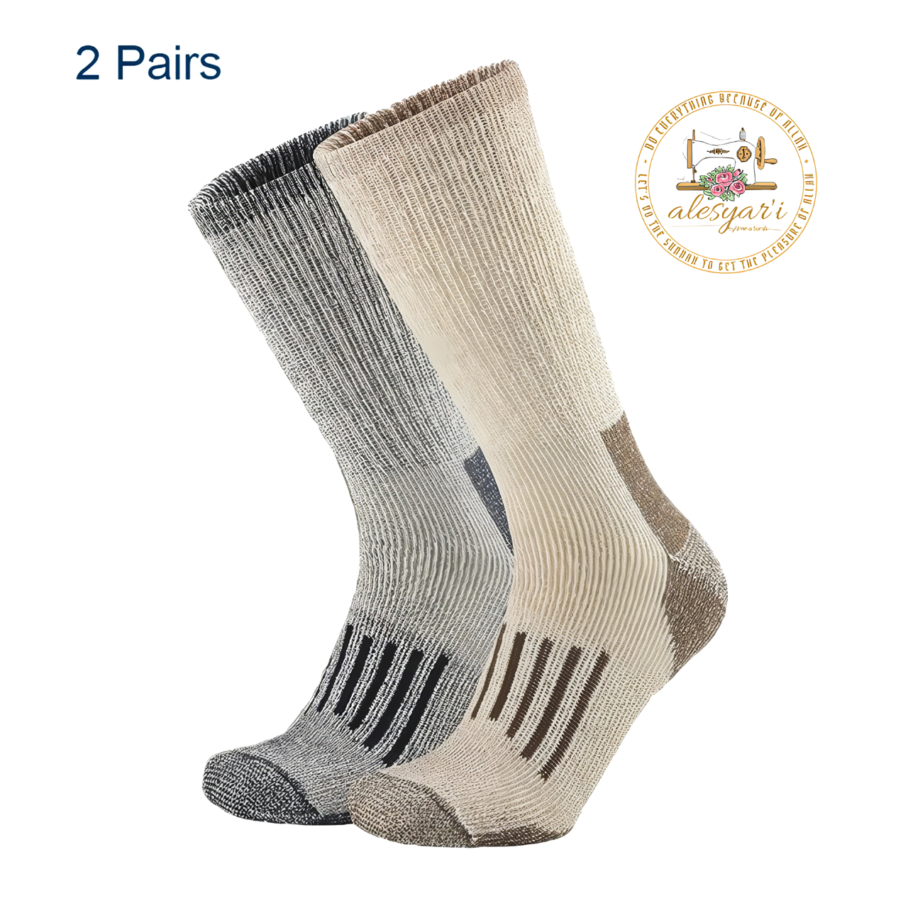 Alesyari Shop IPremium Merino Wool Hiking Socks: Cozy Warmth, Thick Cushioning, and Moisture-Wicking Performance for Men and Women in Euro Sizes