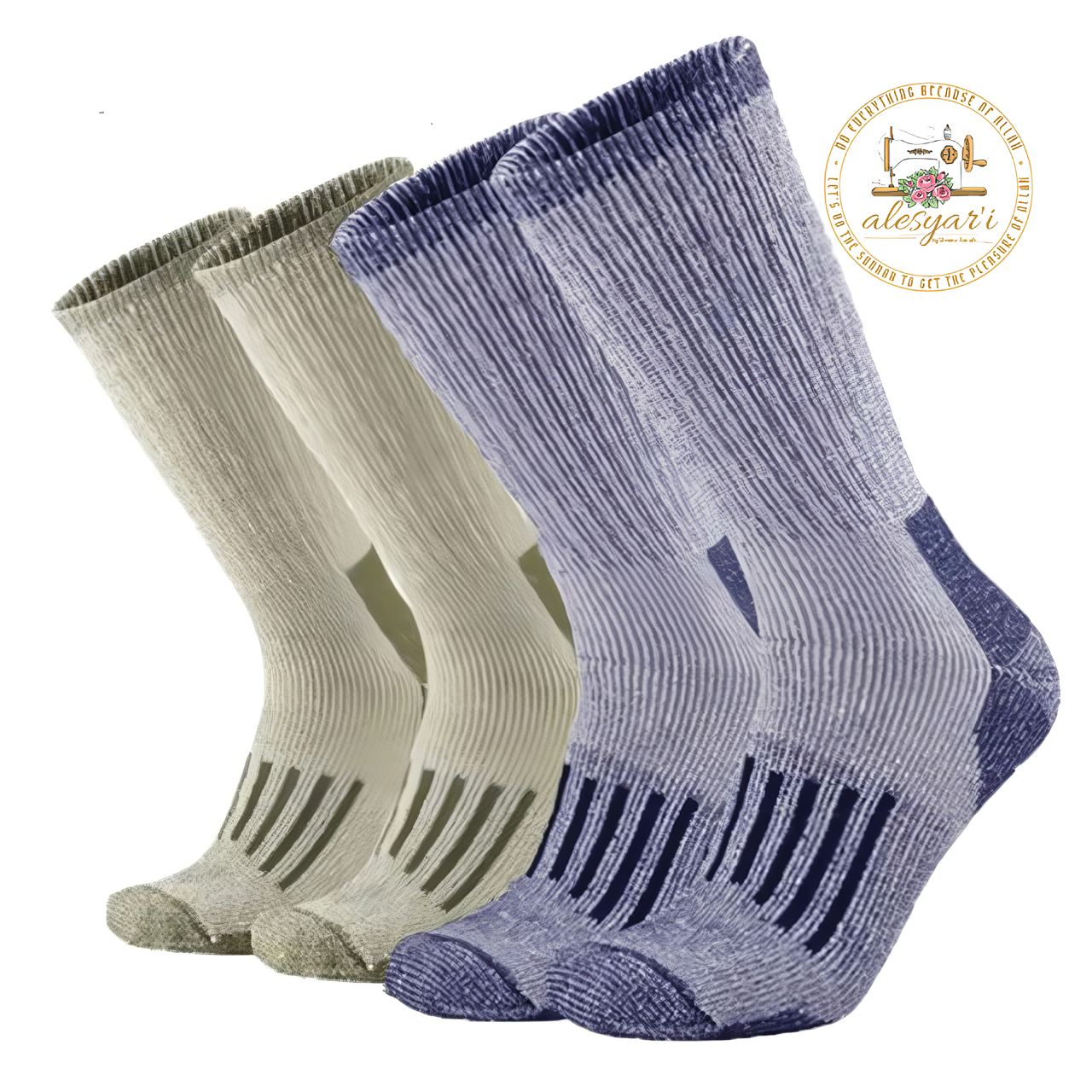 Alesyari Shop IPremium Merino Wool Hiking Socks: Cozy Warmth, Thick Cushioning, and Moisture-Wicking Performance for Men and Women in Euro Sizes