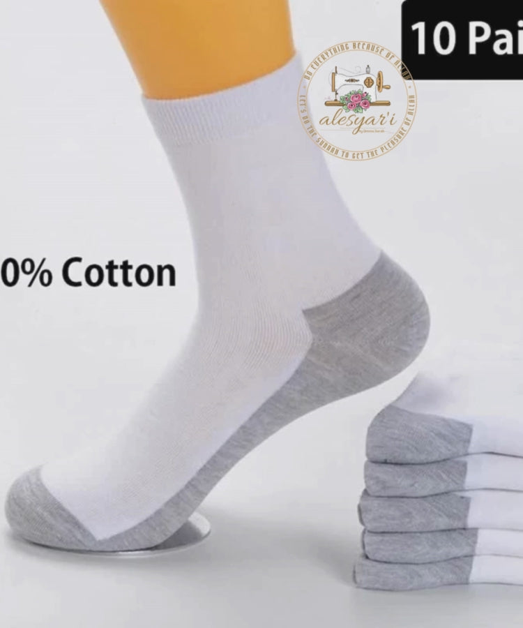 Alesyari Shop I 10 Pairs of Autumn-Winter Thicken Mid-Length Cotton Socks for Men – Deodorant, Sweat-Absorbing, and Casual Sport Comfort