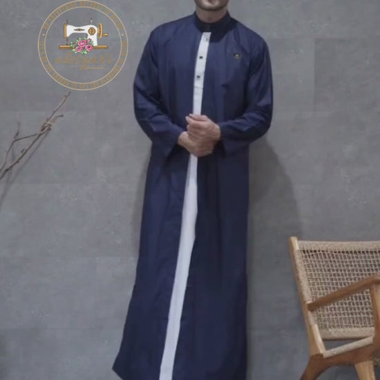 Alesyari Shop I Elevate Your Style with the Latest Trend in Men's 2-in-1 Dual Layer Jubah