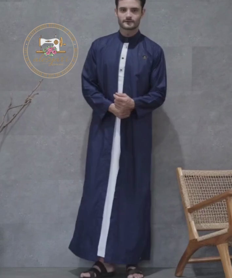 Alesyari Shop I Elevate Your Style with the Latest Trend in Men's 2-in-1 Dual Layer Jubah