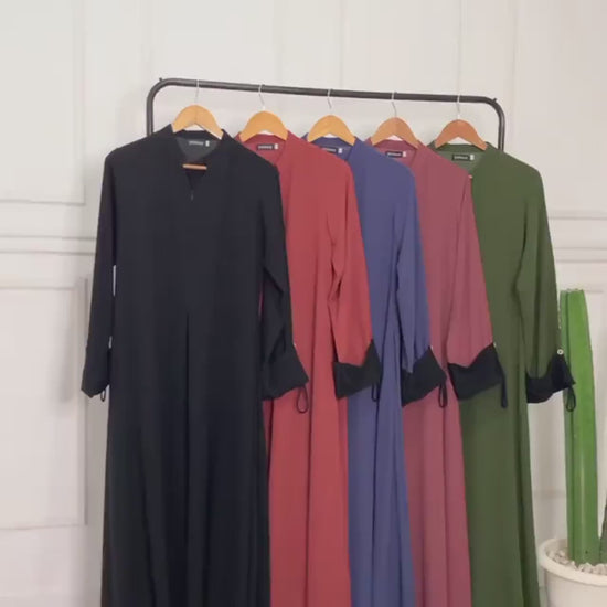 Alesyari Shop I Cinnamon Abaya Set: Perfect for Ramadan and Eid Fitr, Modest Design with Premium French Khimar