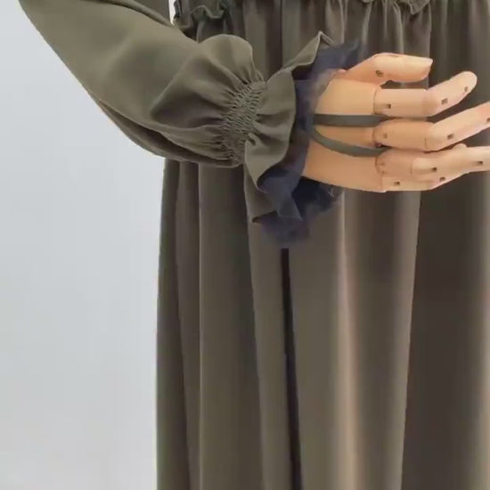 Alesyari Shop I Mahoni Matte Amira Abaya with Soft Pad Khimar - Elegant for Ramadan and Hijab