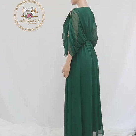 Alesyari Shop I Stylish Plus-Size Party Dresses: Elevate Your Look with Chiffon Kaftan Maxi Dresses and Muslim Abaya Outfits for Women