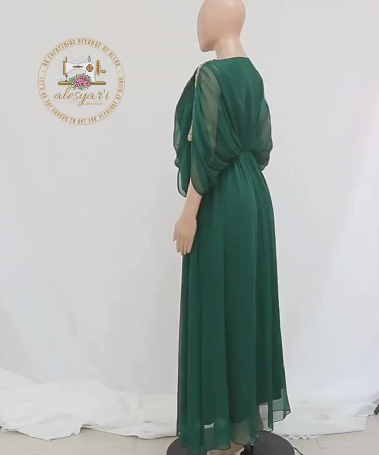 Alesyari Shop I Stylish Plus-Size Party Dresses: Elevate Your Look with Chiffon Kaftan Maxi Dresses and Muslim Abaya Outfits for Women