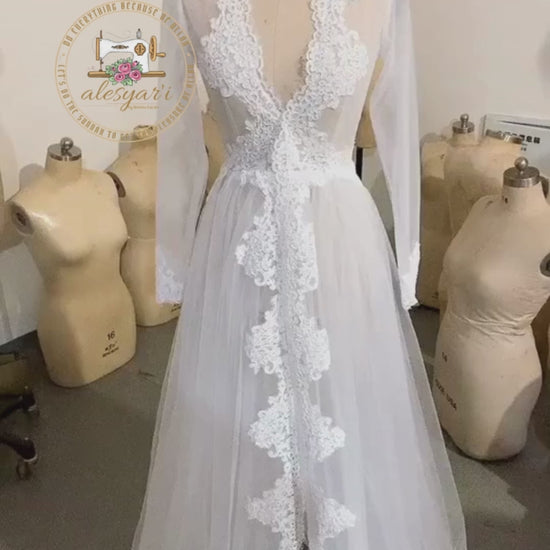 Alesyari Shop I Custom-Made Lace Hem Bridal Bolero : Tulle Sheer Elegance for Your Wedding Party Cape Dress