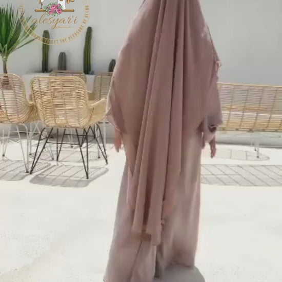 Alesyari Shop I The Premier Syari Dress Collection – Jumbo Khimar and Oversized Abaya Santorini Silk