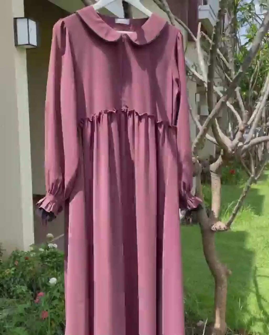 Alesyari Shop I Ash Rose Amira Abaya with Soft Pad Khimar - Elegant for Ramadan and Hijab