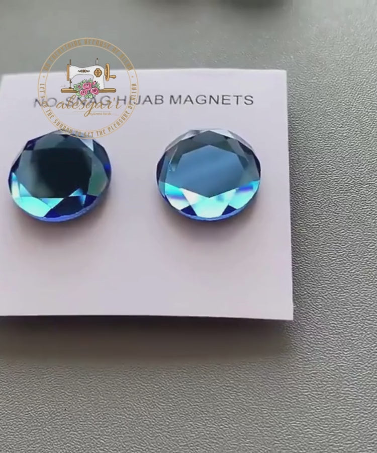 Alesyari Shop I Magnetic Glass Pins for Muslim Hijab Accessories - Vibrant Acrylic Brooches with Strong Magnets for Stylish Scarf Buckling