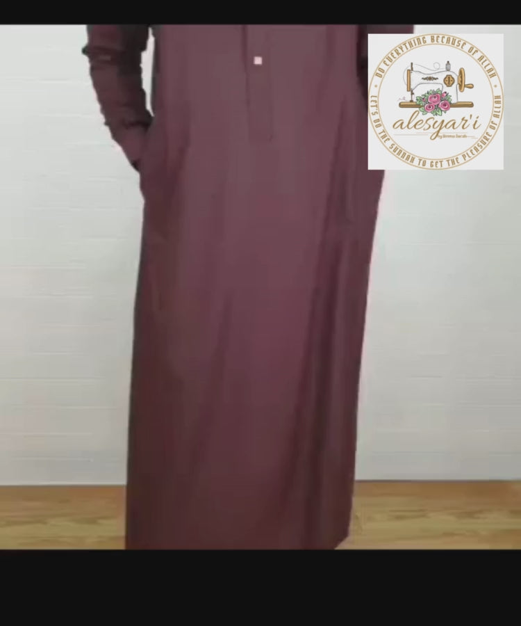 Alesyari Shop I Latest Imam Ahmad Style Robe with Long Sleeves and Cuffs Added Elegance