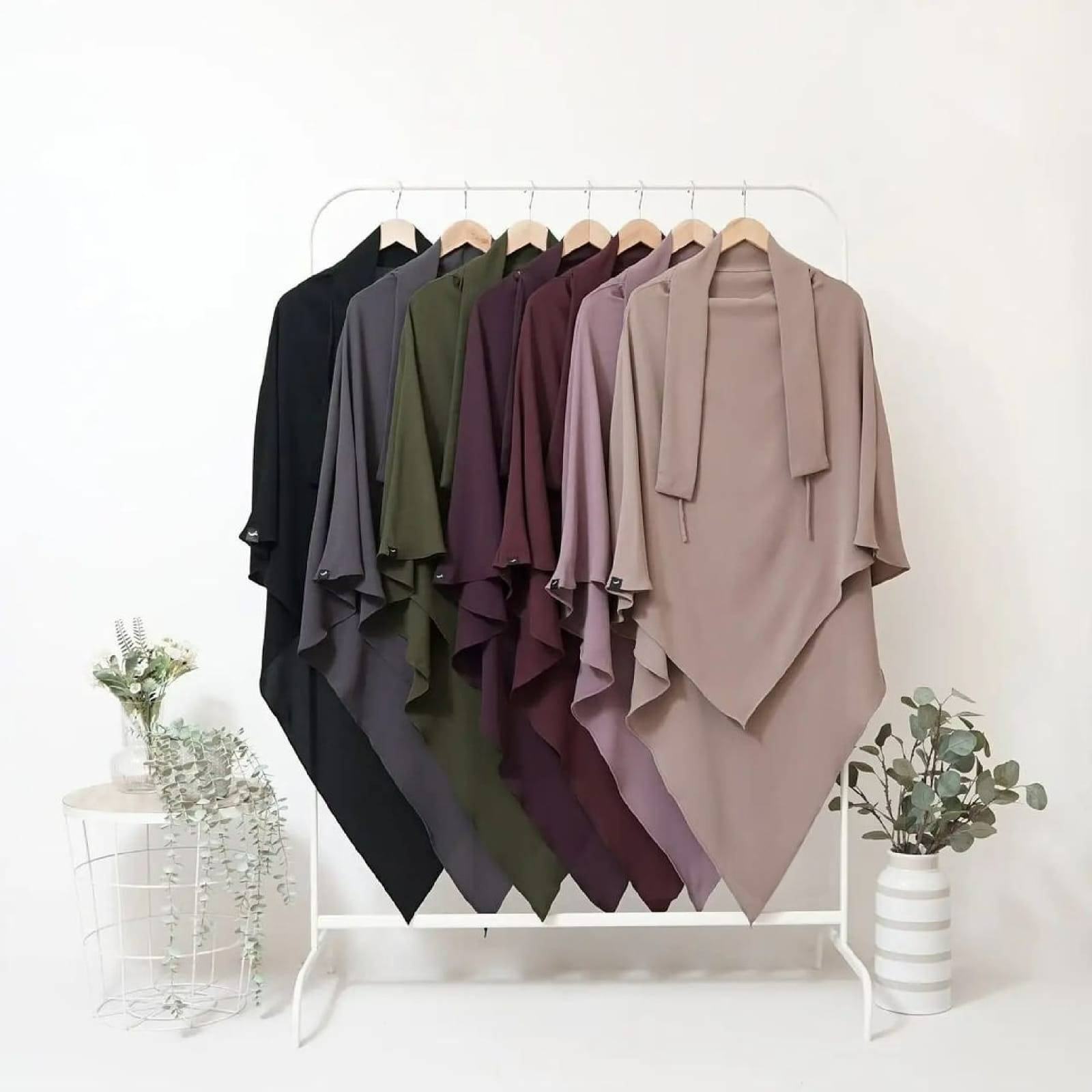 Abaya Marzi Transformer or Basic Non-Pad Khimar with Organdi Lace Free Half Niqab or Niqab Bandana