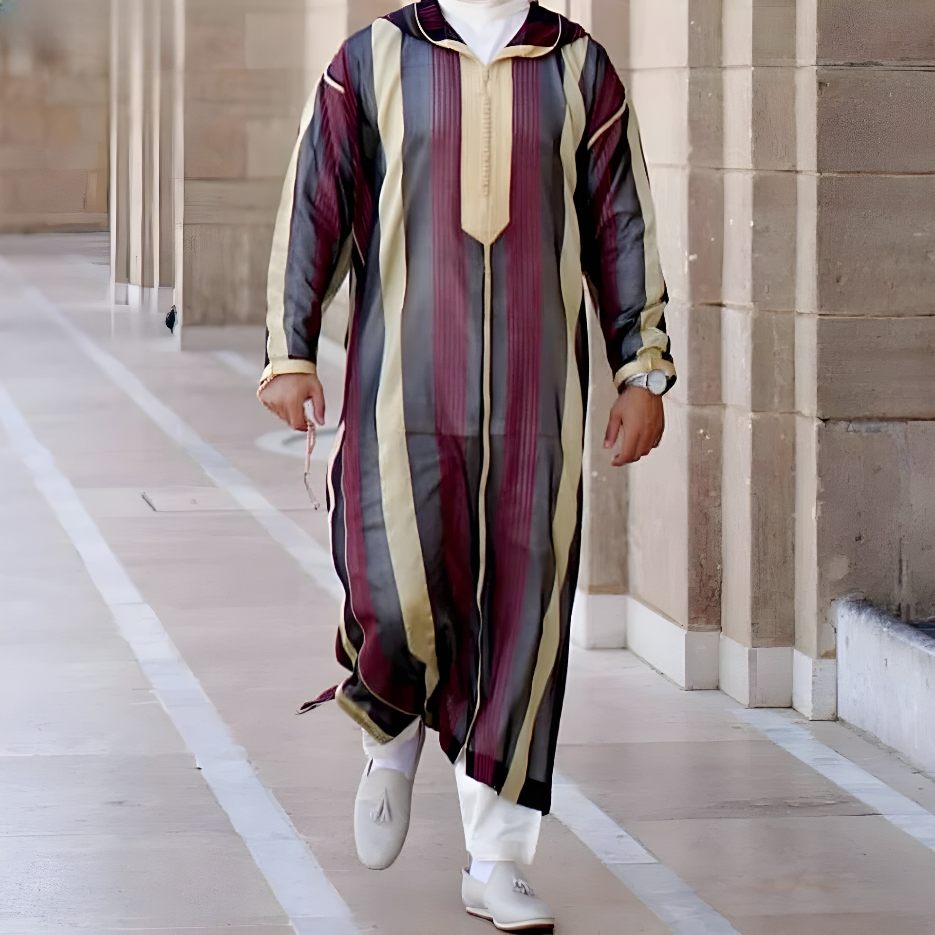 New 2023 Traditional Muslim Clothing Eid Middle East Jubba Thobe Men Thobe Arab Muslim Robes with Long Sleeves Gifts for Husband