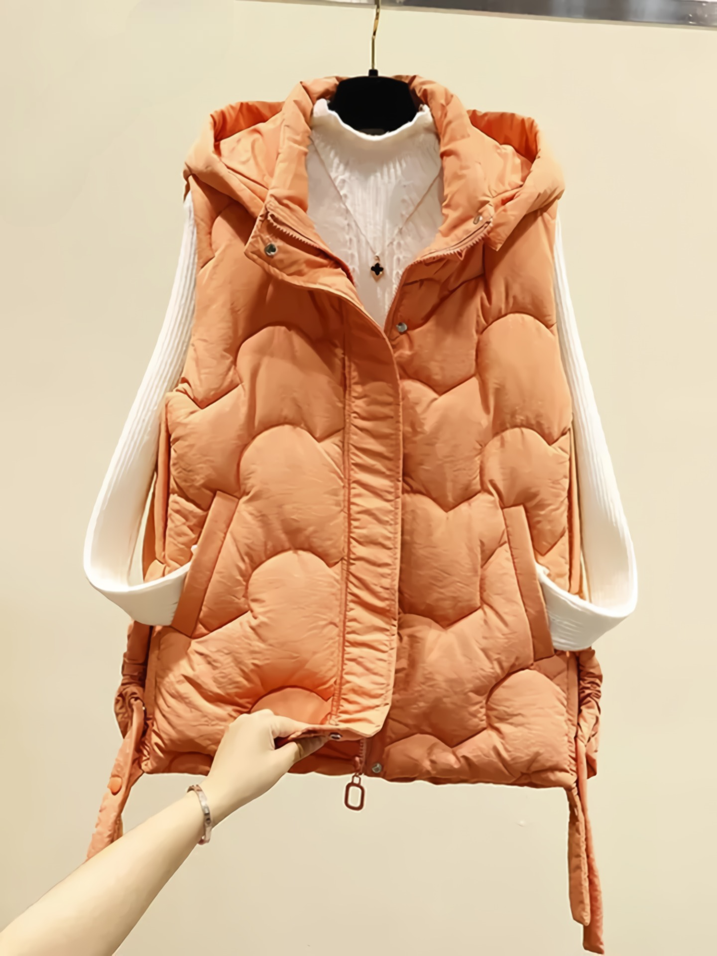 Womens Puffy Vest - Down Vest Jacket for Women Women's Slim Sleeveless Quilted Removable Hooded Winter Puffer Vest Coat