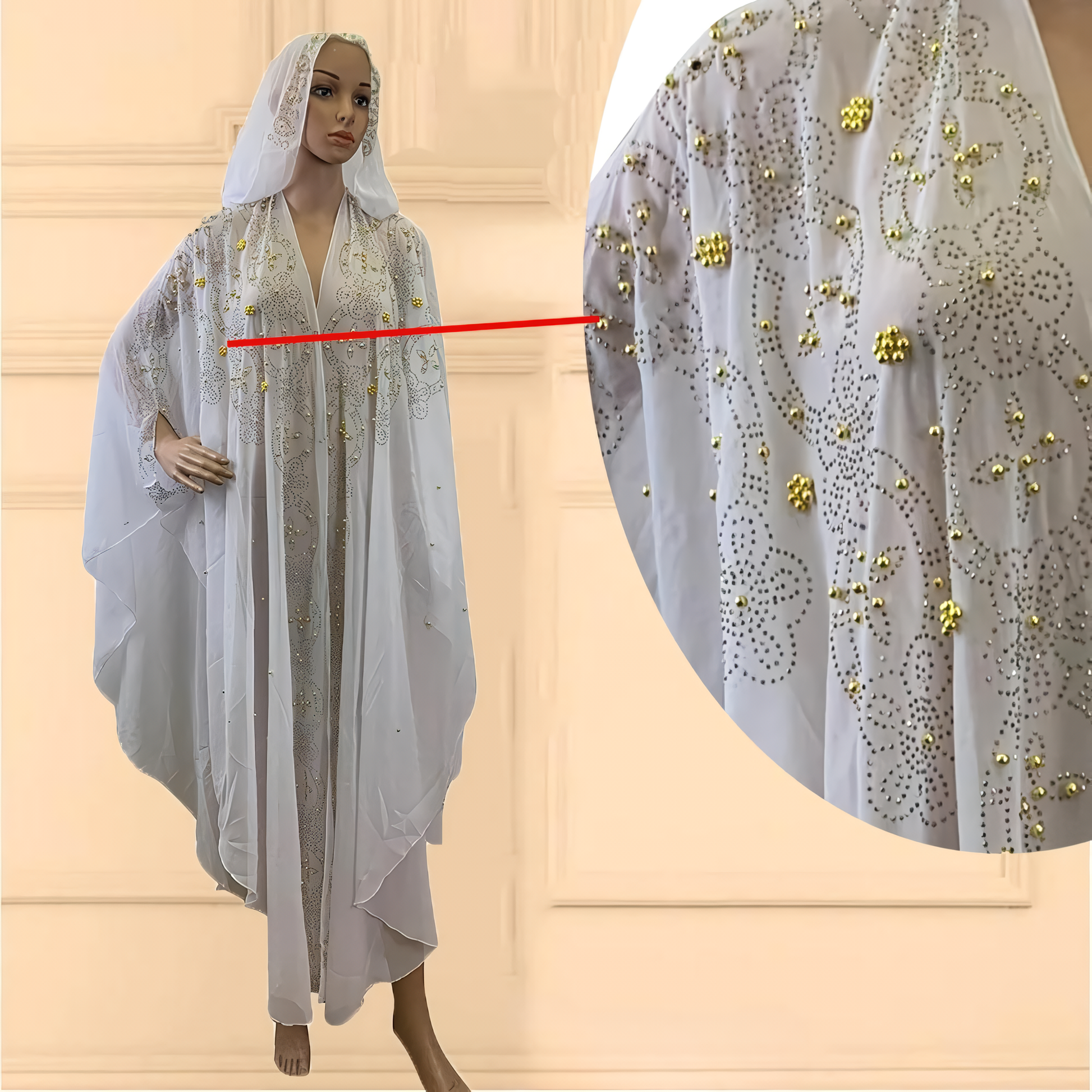 Alesyari Shop I New Trend: Beaded Chiffon Party Dress with Turkish Abaya Hijab – From Turkey to Africa, a Fashionable Muslim Open Kaftan Jubah