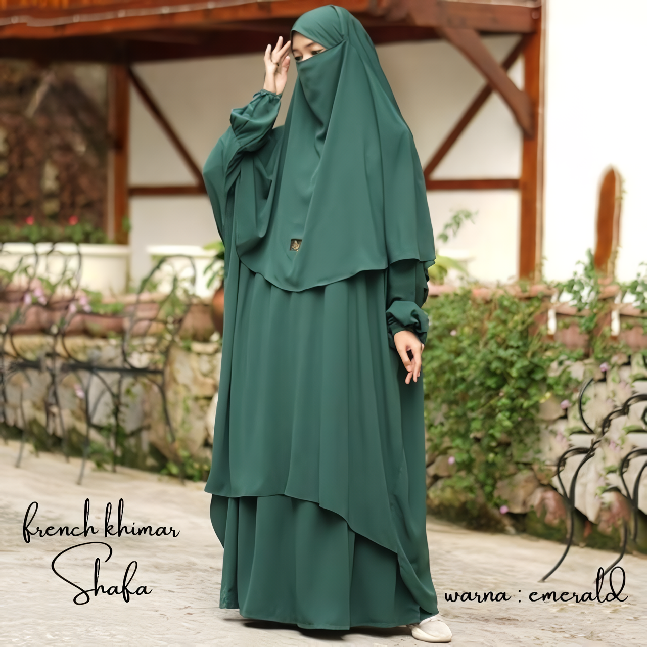 Alesyari Shop I Shafa Tunic with French Khimar, Long Skirt, Transformer Hijab, Instant Jilbab, and Optional Half Niqab Veil