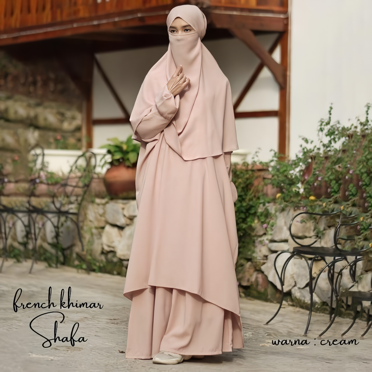 Alesyari Shop I Shafa Tunic with French Khimar, Long Skirt, Transformer Hijab, Instant Jilbab, and Optional Half Niqab Veil