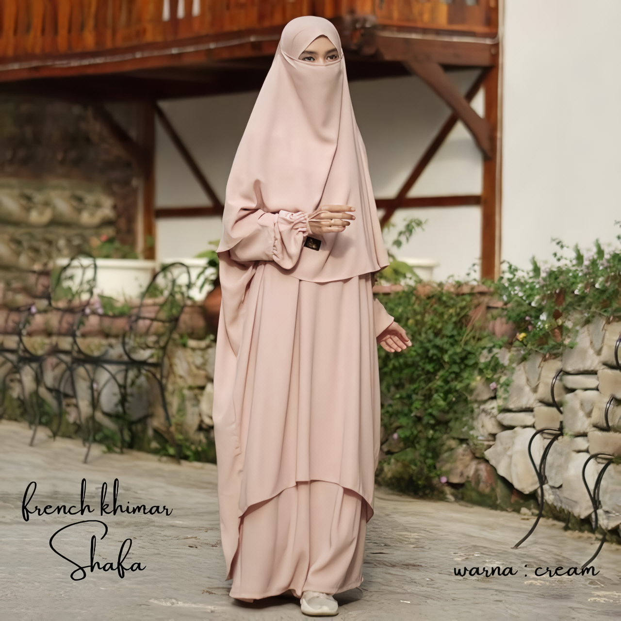 Alesyari Shop I Shafa Tunic with French Khimar, Long Skirt, Transformer Hijab, Instant Jilbab, and Optional Half Niqab Veil