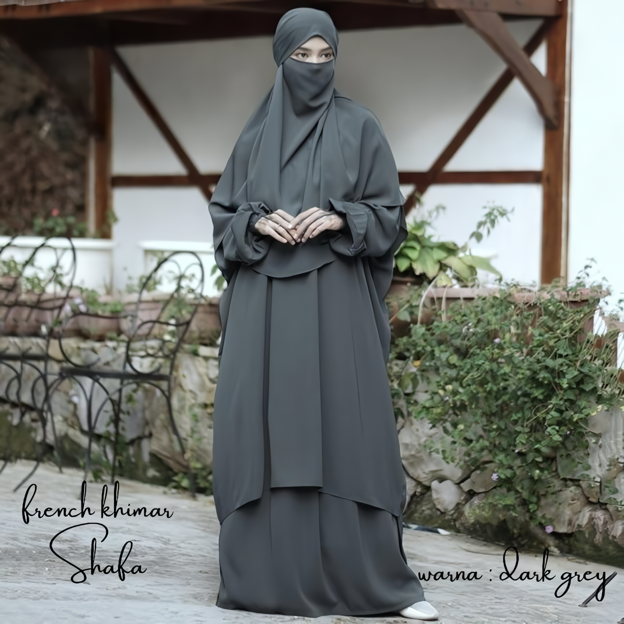 Alesyari Shop I Shafa Tunic with French Khimar, Long Skirt, Transformer Hijab, Instant Jilbab, and Optional Half Niqab Veil