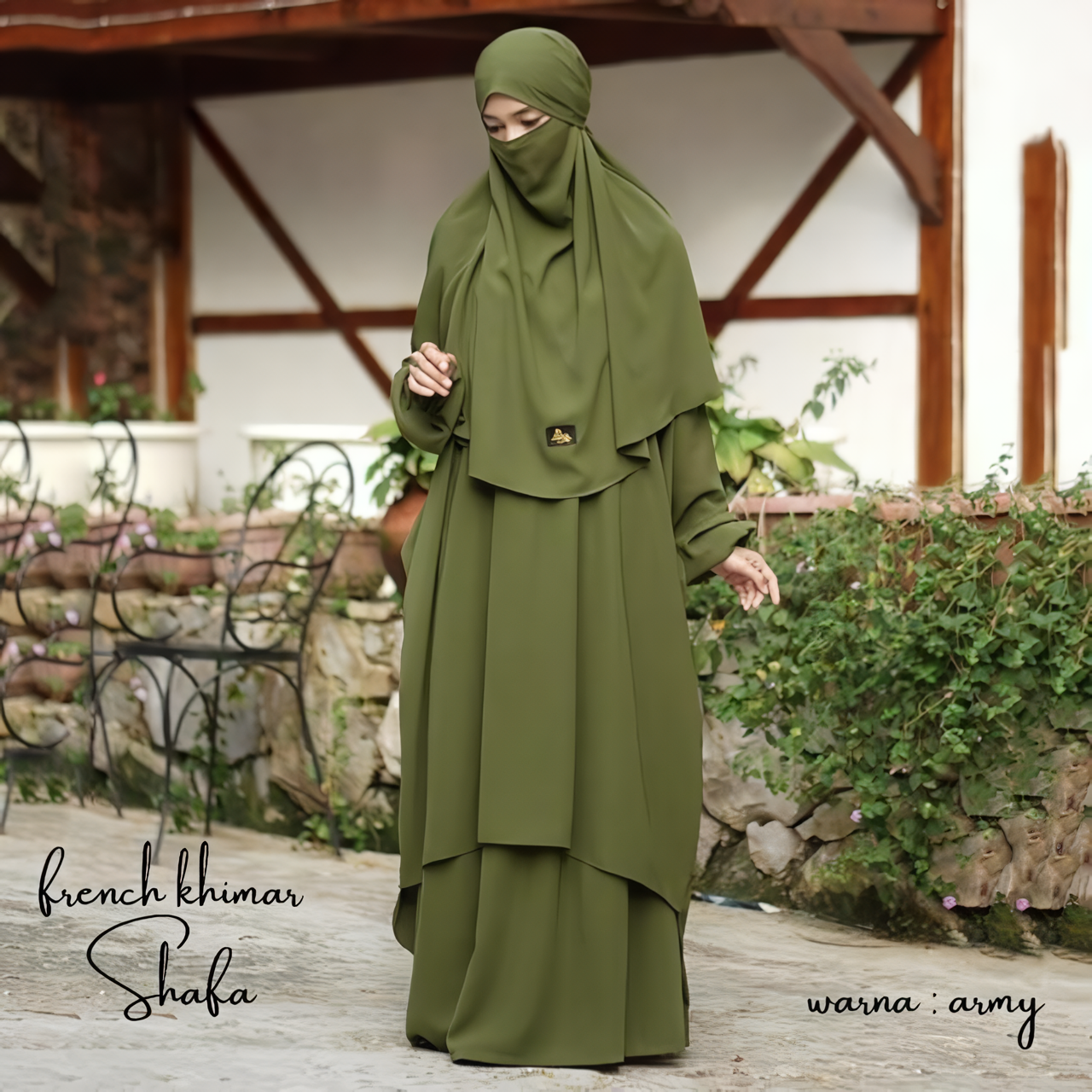 Alesyari Shop I Shafa Tunic with French Khimar, Long Skirt, Transformer Hijab, Instant Jilbab, and Optional Half Niqab Veil