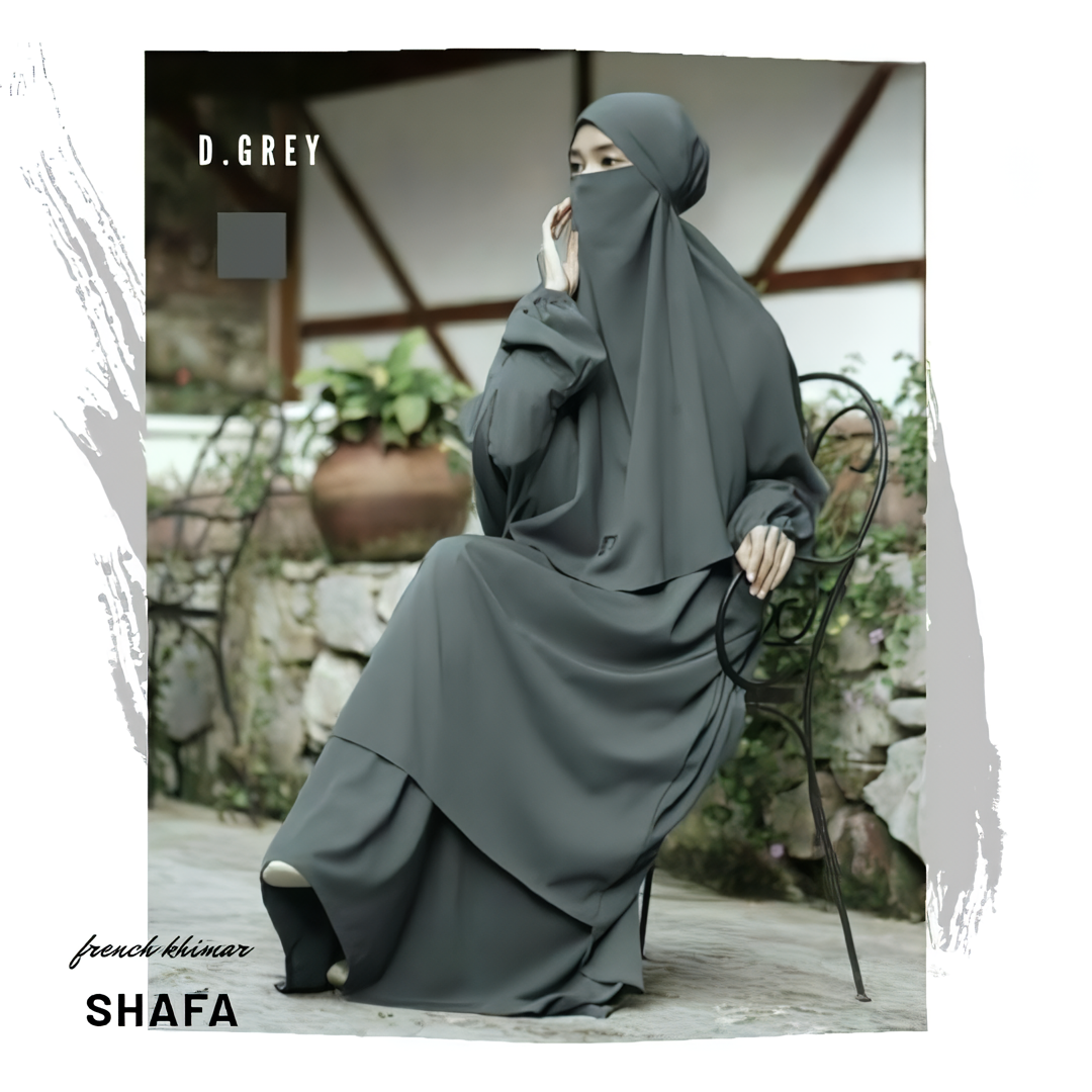 Alesyari Shop I Shafa Tunic with French Khimar, Long Skirt, Transformer Hijab, Instant Jilbab, and Optional Half Niqab Veil